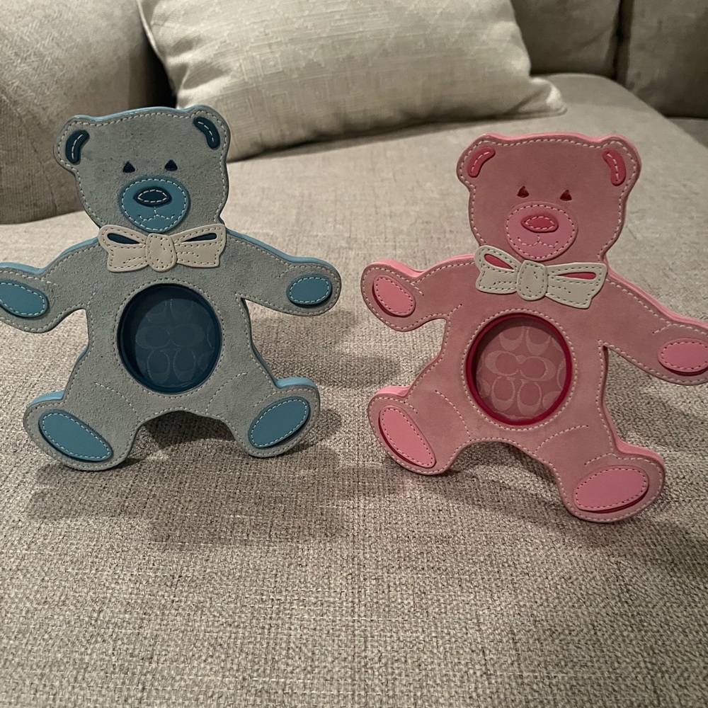 COPY - Coach pink or blue baby bear picture frame gift VINTAGE RARE COLLECTOR
